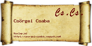 Csörgei Csaba névjegykártya