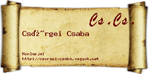 Csörgei Csaba névjegykártya