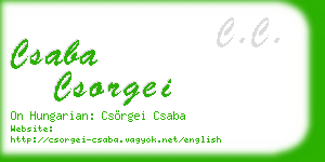 csaba csorgei business card